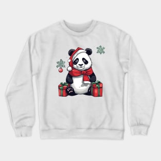 cute panda santa Crewneck Sweatshirt